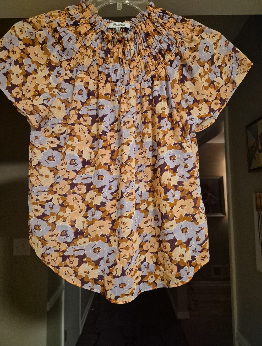 Madewell Floral Smocked-Neck Blouse - Picture 2 of 6